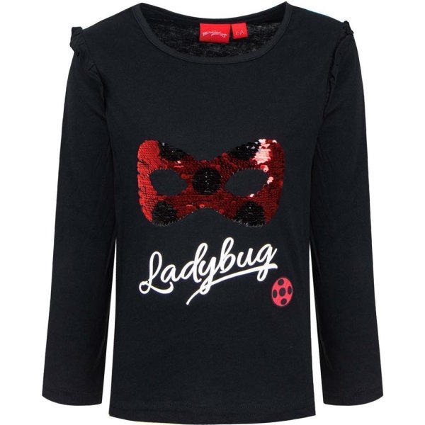 Miraculous Ladybug Langarmshirt mit Pailletten - schwarz