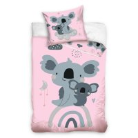 kinderbettwäsche-set-koala-bär-135x200+80x80-rosa