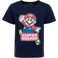 SUPER MARIO Kinder T-Shirt - dunkelblau