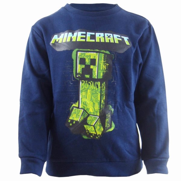 Minecraft CREEPER Sweatshirt Pullover - blau