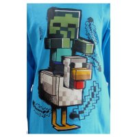 Minecraft Kinder Langarmshirt Huhn Zombie - hellblau