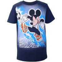 Disney Mickey Mouse T-Shirt Fußball-Motiv, dunkelblau