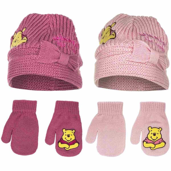 Disney Winnie Pooh Baby Mädchen Mütze und Handschuhe in rosa