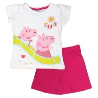 Peppa Pig Wutz 2 teilig. Set Hose T-Shirt, wei&szlig;-pink